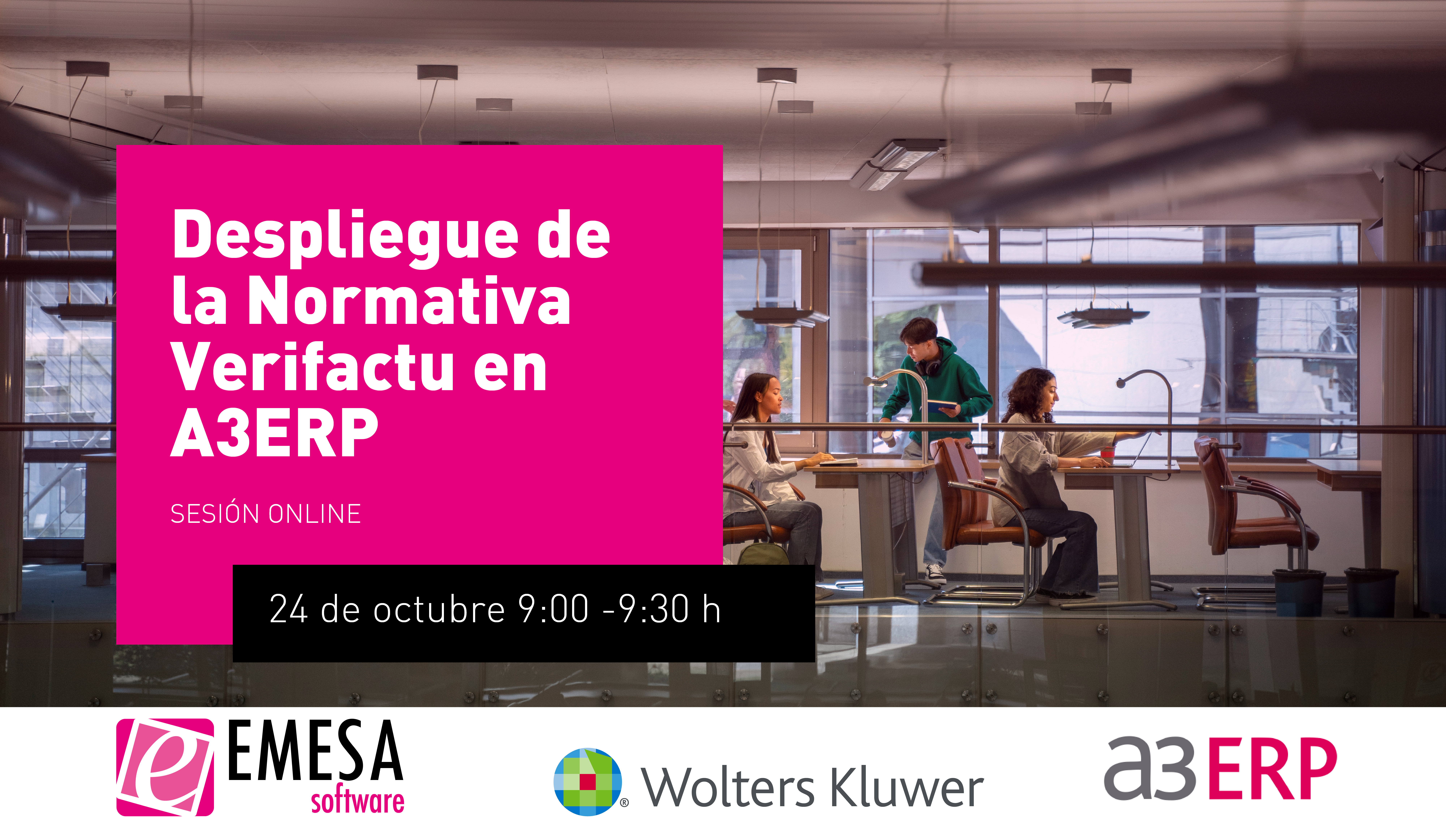 VERIFACTU: Webinar informativo sobre actualización de la Ley antifraude en A3ERP - 24 de Octubre -